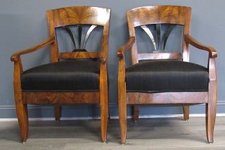 Pair Of Lacquered And Ebonised Biedermeier