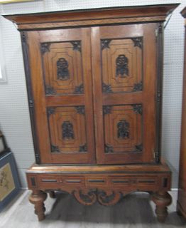 Antique Continental Armoire On Stand.