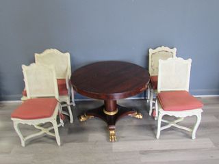 Antique Mahogany Gilt Decorated Center Table With