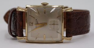 JEWELRY. Vintage Men's Longines 14kt Gold Watch.