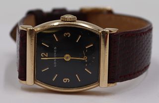 JEWELRY. Men's Vintage Longines 14kt Gold Watch.
