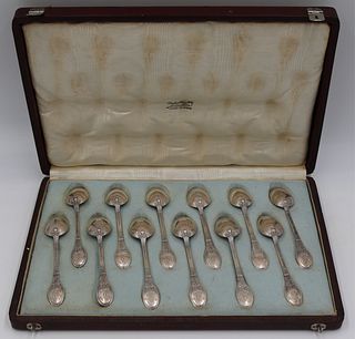 SILVER. (12) Signed French .950 Silver Teaspoons.