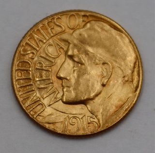 GOLD. 1915-S Panama Pacific $1 Gold Coin.