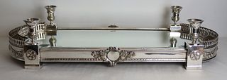 Antique French Silvered Bronze & Mirrored Surtout