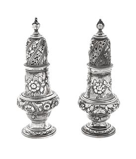 A Pair of George III Silver Casters