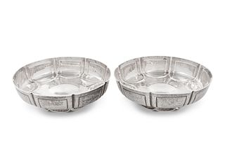 A Pair of English Silver Sweet Meat Dishes