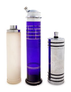 A Group of Three Cocktail Shakers