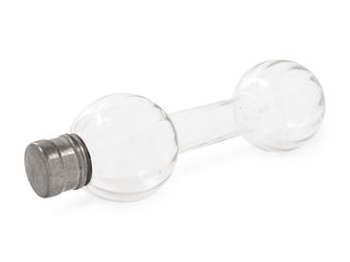 A Silver-Plate Mounted Glass 'Dumbbell' Cocktail Shaker