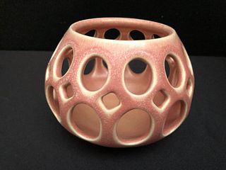 Oval Cut Candle Holder- Rhubarb, Pink