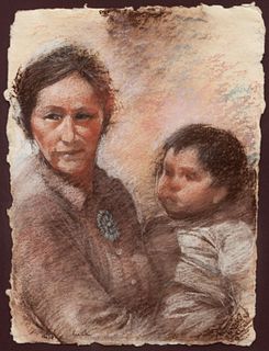 Clifford Beck
(Navajo, 1946-1995)
Untitled (Mother and Child), 1957