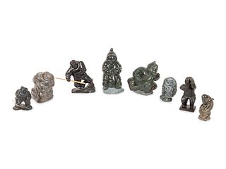 Eight Inuit Soapstone Carvings
height of tallest 8 1/2 inches