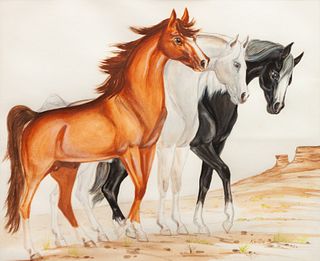 Percy "Kai Sa" Sandy
(Zuni, 1918-1974)
Three Stallions