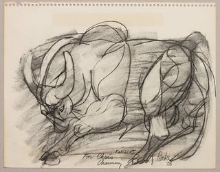 Channing Peake
(American, 1910-1989)
Group of Two Bull Drawings