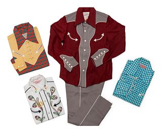 Three H Bar C Children's Rodeo Shirts, together with one Gene Autry-style Shirt/Pant Outfit by H Bar C
