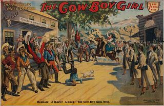 Chromolithograph Musical Advertising Poster, The Cow-Boy Girl
26 x 40 inches