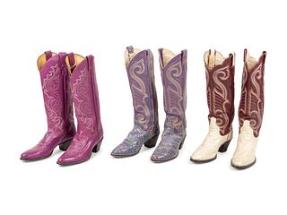 Three Pairs Women's Cowboy Boots