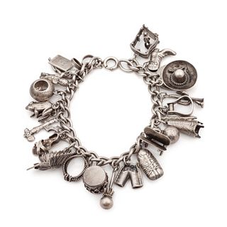 Silver Western Charm Bracelet