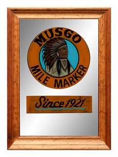 Musgo Mile Marker Advertising Mirror
Mirror 35 1/4 x 23 1/4 inches