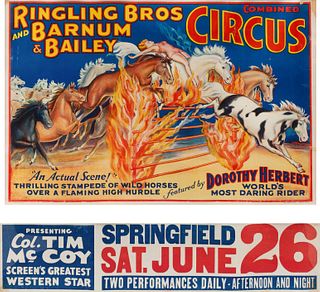 Ringling Brothers and Barnum  Bailey Circus Poster, Featuring Dorothy Herbert
38 x 40 inches