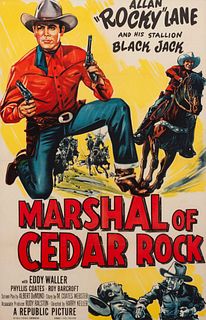 Vintage Movie Poster, Marshal of Cedar Rock
38 1/2 x 25 inches