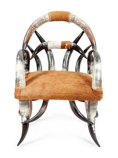 Victorian Style Horn and Hide Chair
height 41 x width 22 x depth 22 inches