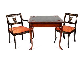 Queen Anne Style Game Table
table height 30 1/2 x width 35 1/4 x depth 35 1/4 inches. Chair height 33 1/2 x width 22 1/2 x depth 18 inches