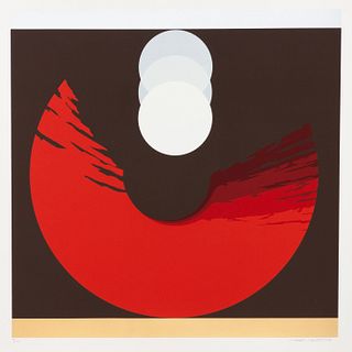 Thomas Whelan Benton
(American, 1930-2007)
A pair of prints (Evolution Series, Red; Yellow Dunes), 1981