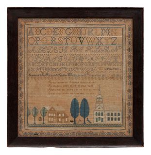 An 1835 Vermont Sampler
16 1/2 x 16 inches