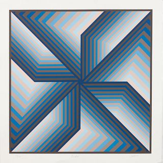 Jorgen Peters
(German, b. 1936)
A pair of prints (Pinwheel; Fanfiguration), 1980