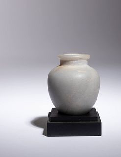 An Egyptian Anhydrite Kohl Pot
Height 2 1/4 inches.