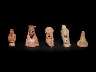 Five Terracotta Fragments
Height of largest fragment 2 1/2 inches.