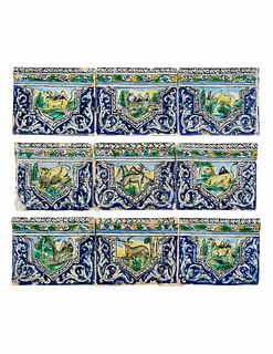 A Qajar Pottery Tile Molding
Height 12 x width 120 inches.