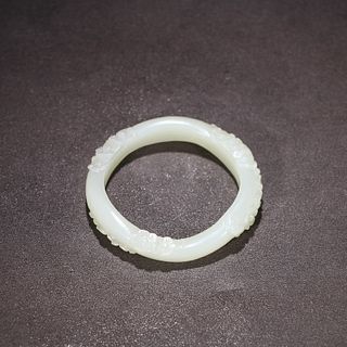 A Chinese Hetian Jade Carved Bracelet