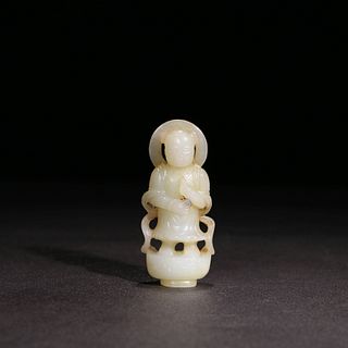 A Chinese Hetian Jade Carved Boy Ornament