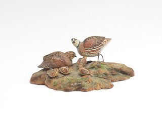 Miniature quail family, A.J. King, North Scituate, Rhode Island.