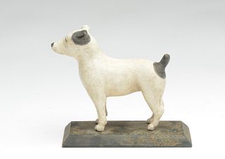 1/4 size jack Russel terrier on wooden base, Frank Finney, Cape Charles, Virginia.