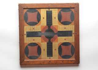 Wooden parchiese board.
