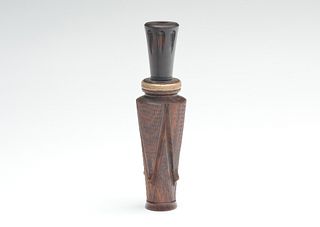 Fancy highly carved duck call, Jack Wilson, Flint, Michigan.