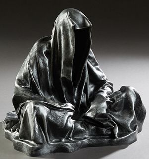 Manfred Kielnhofer (1967-, Austrian), "Guardians of Time," 2020, gray painted plastic, 49/99, signed and numbered on the underside, H.- 15 in., W.- 15