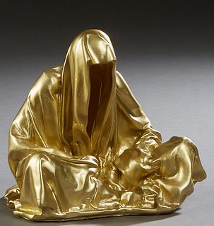 Manfred Kielnhofer (1967-, Austrian), "Guardians of Time," 2020, gold painted plastic, 80/300, signed and numbered on the underside, H.- 7 3/8 in., W.