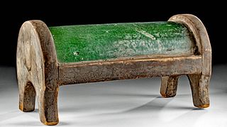 Chinese Ming Dynasty Green Glazed Tomb Pillow