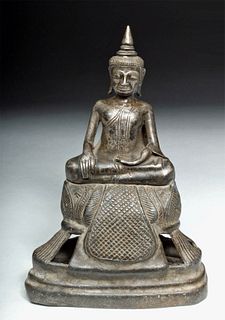 19th C. Thai Silvered Bronze Buddha Votive