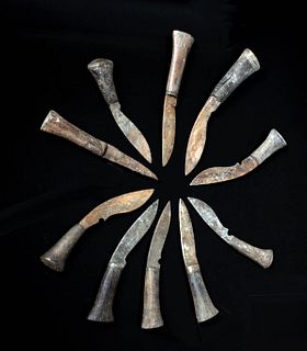 19th C. Nepalese Wood-Handled Iron Kukri (Knives) - 10