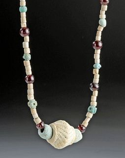 Fabulous Sumerian Faience & Garnet Necklace