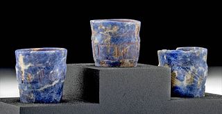 Lot of 3 Chavin Lapis Lazuli Drug Mortars