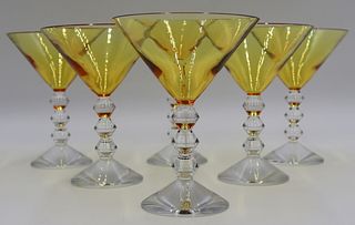 (6) Signed Baccarat Martini Glasses.