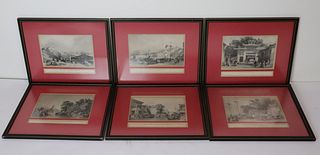 4 Chinese Export Framed Prints .