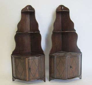 A Pair Of Antique Regency Style Corner Wall