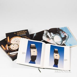 Three Wristwatch Reference Books, Omega's Saga, c. 1998; A. Lange & Sohne, The Watchmakers of Dresden, c. 1997; and Audemars Piguet, c.