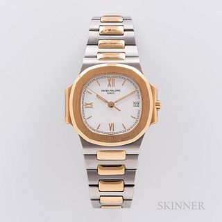Single-owner Two-tone Patek Philippe Nautilus Reference 3800/001 Wristwatch, c. 1997, 18kt gold and stainless steel case and bracelet,